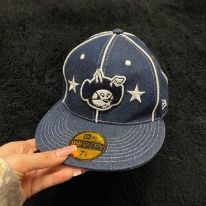 Happy99 Denim Cap with Embroidered Design